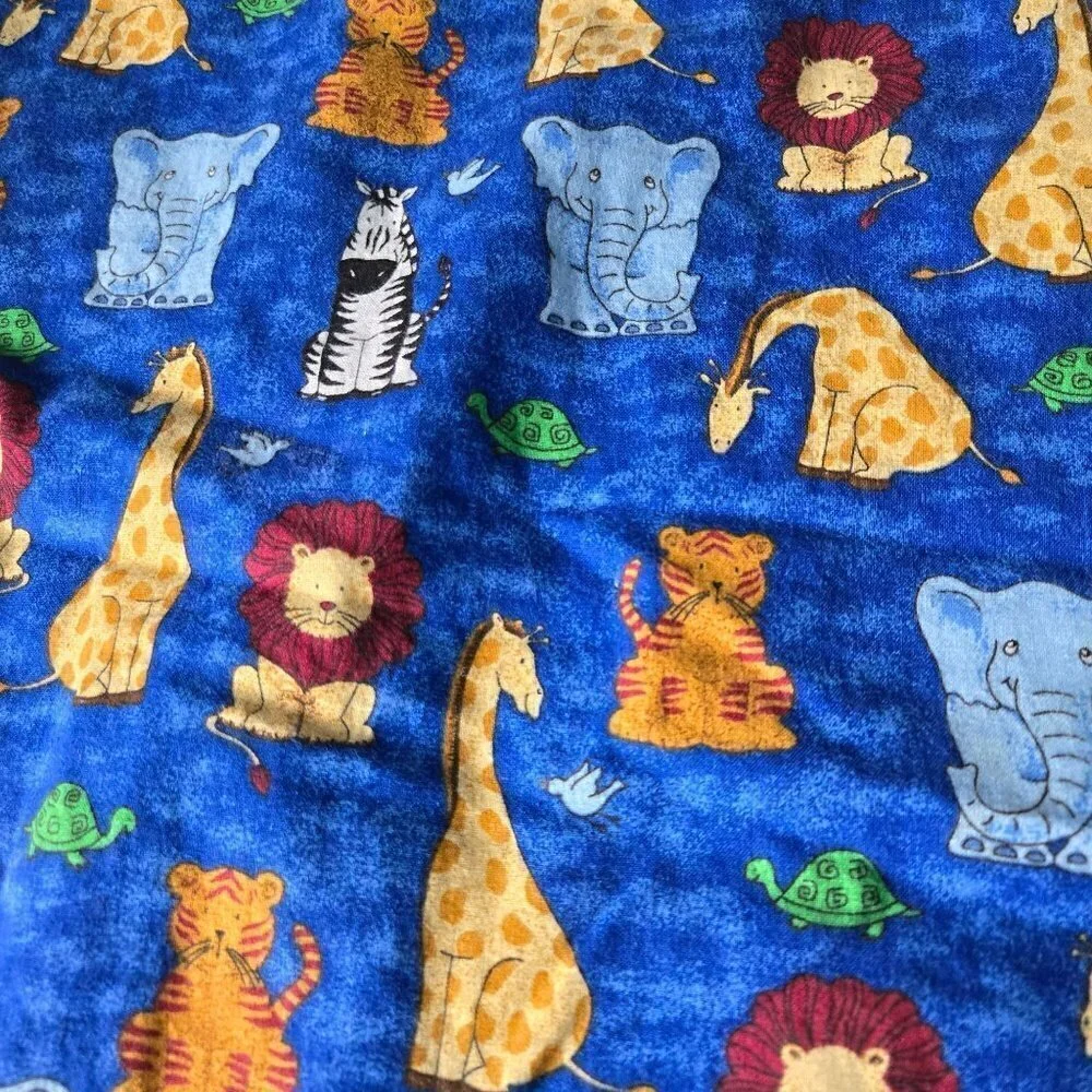 Handmade Children's Animal Print/ Cat Print 2 Sided Reversible Quilt 61